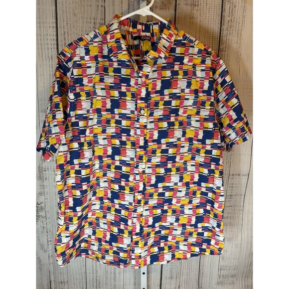 Murano Other - Murano Men’s Shirt XXL Slim Fit Short Sleeve Multicolor Button Front